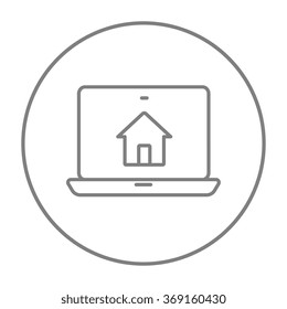 Icono de línea de tecnología Smart House.