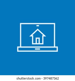 Icono de línea de tecnología Smart House.