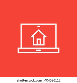 Icono de línea de tecnología Smart House.