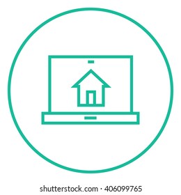 Icono de línea de tecnología Smart House.