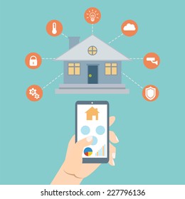Smart house technology. Vector illustration concept