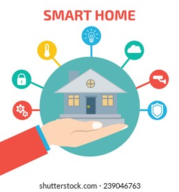 Smart house technology. Vector illustration concept