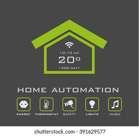 Smart house technology. Vector illustration concept