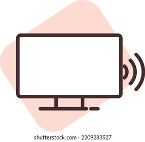 Televisión de casa inteligente, ilustración, vector sobre fondo blanco.