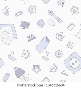 Smart House: fondo de color vectorial (patrón sin inconvenientes) de las tecnologías de administración de seguridad doméstica para diseño gráfico