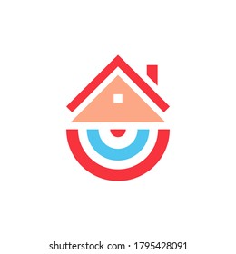 smart house vector icon logo design