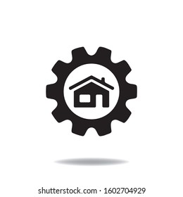 Smart house vector icon, web design element