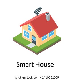 
Smart house vector in isometric design.


