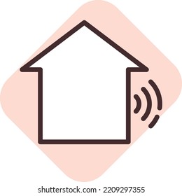 Smart house ventilation, illustration, vector on white background.