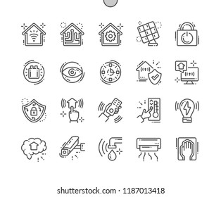 Smart House Well-crafted Pixel Perfect Vector Thin Line Icons 30 2x Grid for Web Graphics and Apps. Simple Minimal Pictogram