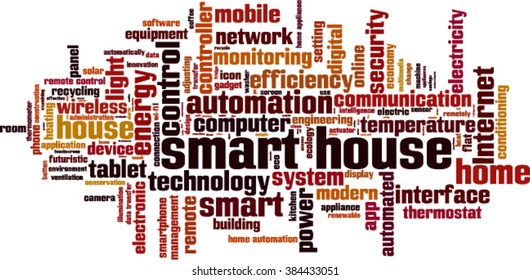 Smart house word cloud concept. Vector illustration