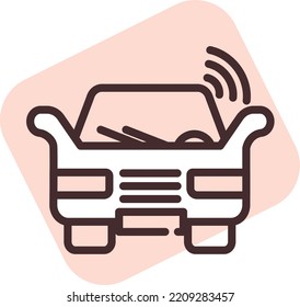 Smart Houses Car, Illustration, Vector On White Background.