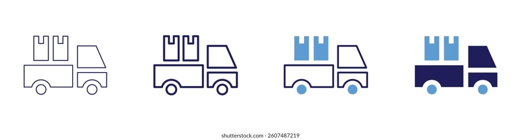 Smart hub delivery icon in 4 different styles. Thin Line, Line, Bold Line, Duotone. Duotone style. Editable stroke.