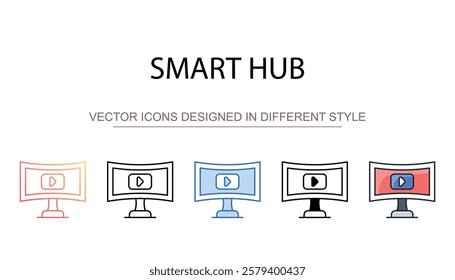 Smart Hub icon design with white background stock illustration
