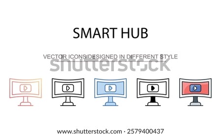 Smart Hub icon design with white background stock illustration