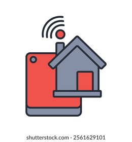Smart hub icon. vector.Editable stroke.linear style sign for use web design,logo.Symbol illustration.