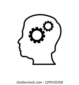 Smart Human head think bulb idea logo vector