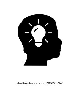 Smart Human head think bulb idea logo vector