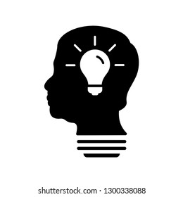 Smart Human head think bulb idea logo vector