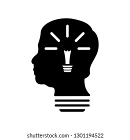 Smart Human head think bulb idea logo vector