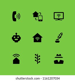 smart icon. 9 smart set with invisible person of clothes, artificial, phone and smart tv vector icons for web and mobile app