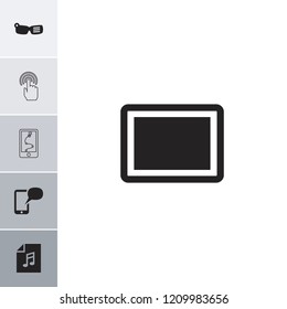 Smart Icon. Collection Of 6 Smart Filled And Outline Icons Such As Tablet, Memory Card With Music, Route And Phone, Touchscreen. Editable Smart Icons For Web And Mobile.