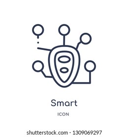 smart icon from smart house outline collection. Thin line smart icon isolated on white background.