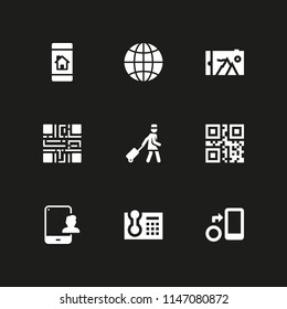 smart icon set. qr code, internet and assistant vector icon for graphic design and web