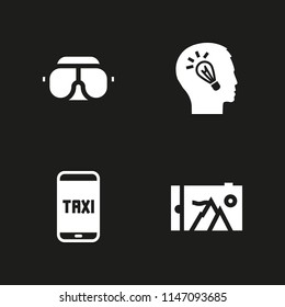 smart icon set. smartphone, googles and having an idea vector icon for graphic design and web