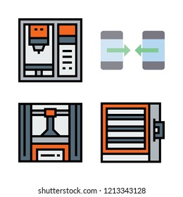 smart icon set. vector set about industrial robot and smartphone icons set.