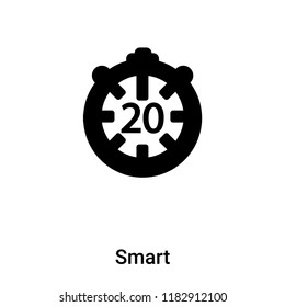 Smart icon vector isolated on white background, logo concept of Smart sign on transparent background, filled black symbol