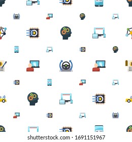 los iconos inteligentes se ajustan perfectamente. Incluidos: Ciencia Cognitiva plana editable, Autopilot, juego móvil, aprendizaje automático, plataforma de comercio electrónico, iconos de diseño web sensibles. iconos inteligentes para web y móvil.
