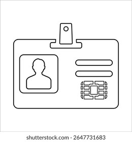 Icono de tarjeta de identificación inteligente, gráficos de Vector de línea