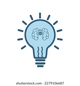una idea inteligente del icono de IA, estilo robótico, un sistema de inteligencia artificial que se utiliza en el sistema de operaciones de IA, ilustración vectorial de IA