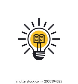 smart idea book logo design vector illustration