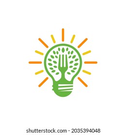 smart idea food logo design vector illustration