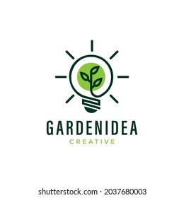 smart idea garden logo design vector illustration