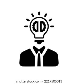 Smart Idea icon. Black vector graphics.