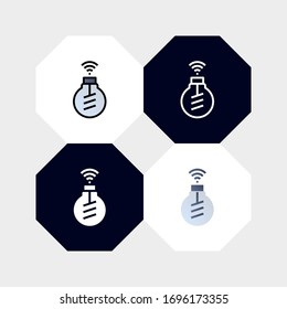 Smart Idea Light Bulb Icon Logo Vector Illustration. with four styles, outline, filled outline, flat and glyph. template for website and company