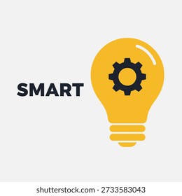 Smart Idea lightbulb typography t-shirt design vector illustration for innovation creativity brain power education and visionary success projects on transparent background.