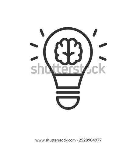 Smart idea, in line design. Smart idea, innovation, creativity, genius, problem-solving, intelligence, insight on white background vector. Smart idea, in line design editable stroke icon