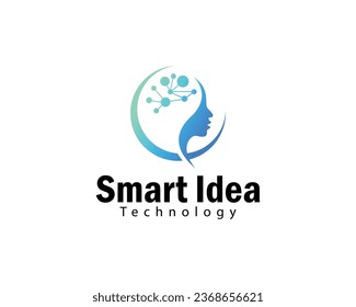 smart idea logo creative brain tech logo creative psychology design concept
