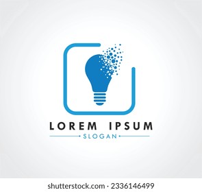 Smart idea logo design dispersing concept. Vector Illustrator