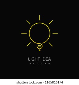 Smart Idea logo, light bulb symbol in line logo design