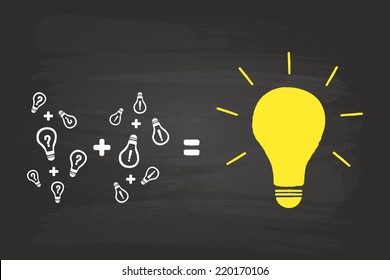 Smart Idea Sketch On Blackboard