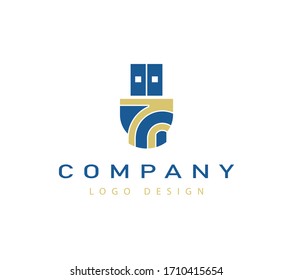 Idea inteligente del logotipo USB en el concepto de pilar