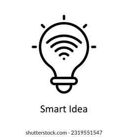 Smart Idea  Vector  outline Icon Design illustration. Network and communication Symbol on White background EPS 10 File
