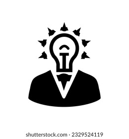 Smart Ideas Flat Black Icon Isolate On White Background Vector Illustration | Seo Icons