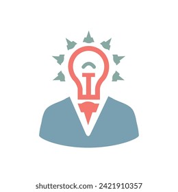 Icono De Colorido Plano De Ideas Inteligentes Aislado En Ilustración De Vectores De Fondo Blanco | Iconos de Seo