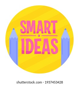 smart ideas logo yellow creativity thinking icon- Vector